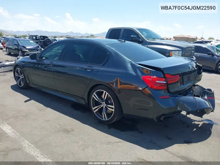 2018 BMW 7 Series 750I VIN: WBA7F0C54JGM22590 Lot: 45388199