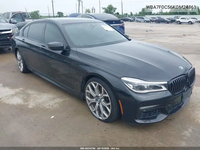 2019 BMW 750I VIN: WBA7F0C56KGM24861 Lot: 45334786