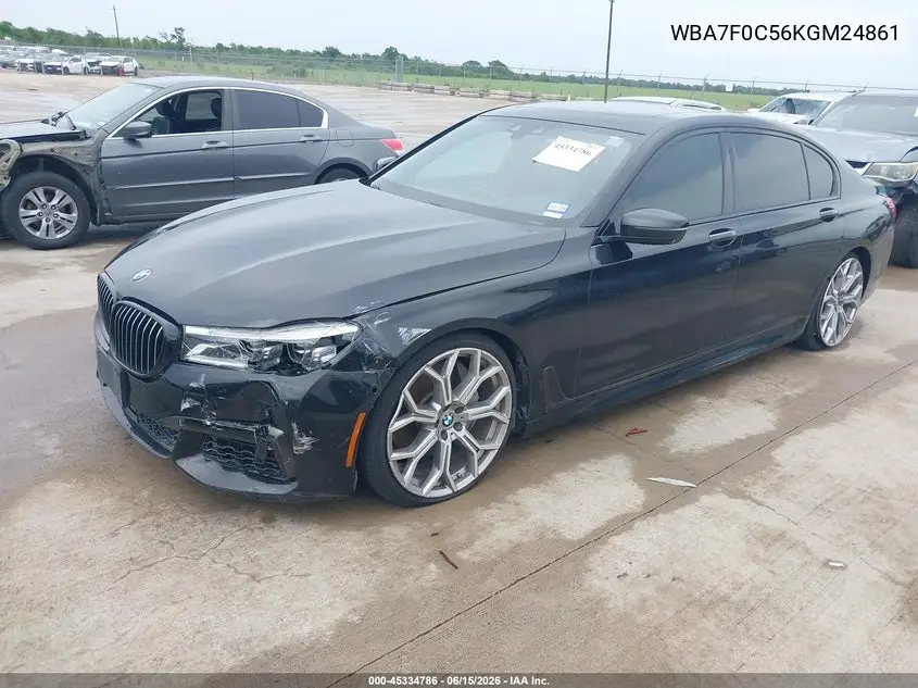 2019 BMW 750I VIN: WBA7F0C56KGM24861 Lot: 45334786