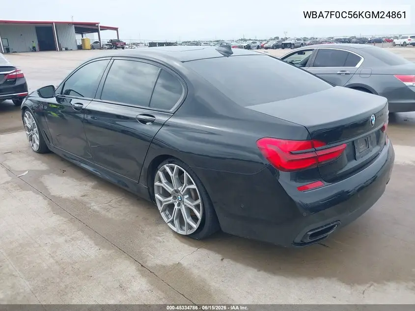 2019 BMW 750I VIN: WBA7F0C56KGM24861 Lot: 45334786