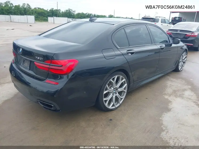 2019 BMW 750I VIN: WBA7F0C56KGM24861 Lot: 45334786