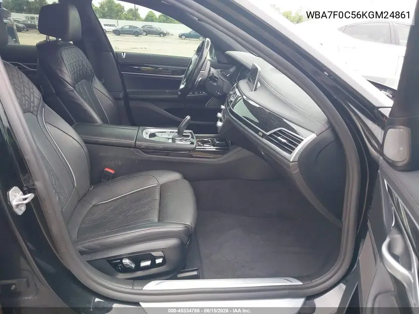 2019 BMW 750I VIN: WBA7F0C56KGM24861 Lot: 45334786