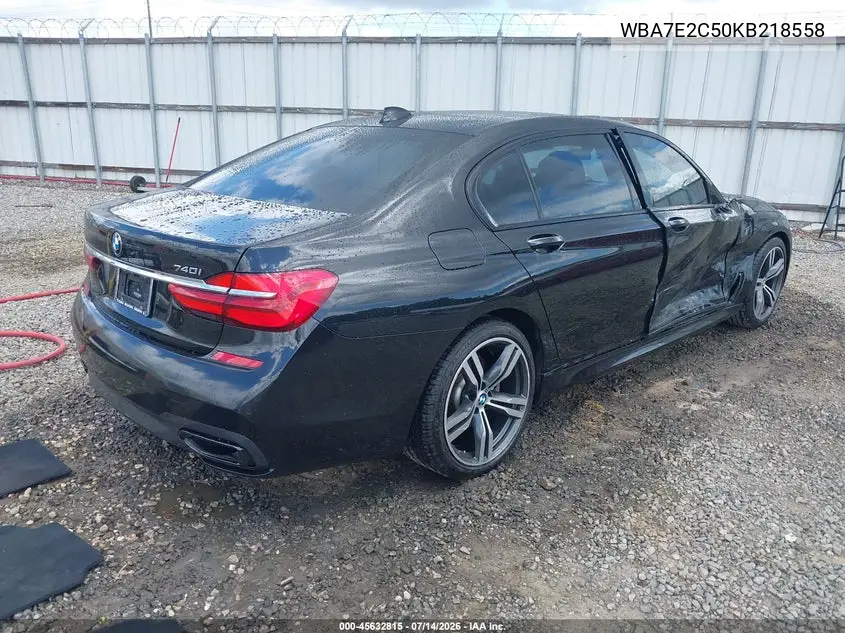 2019 BMW 740I VIN: WBA7E2C50KB218558 Lot: 45632815