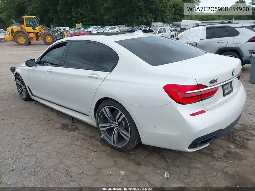2019 BMW 740I VIN: WBA7E2C59KB454920 Lot: 45693344