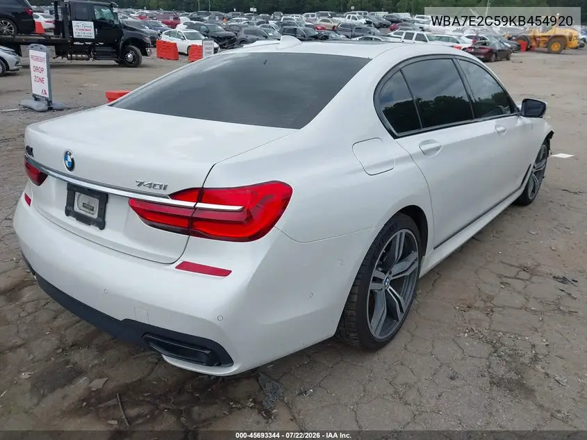 2019 BMW 740I VIN: WBA7E2C59KB454920 Lot: 45693344