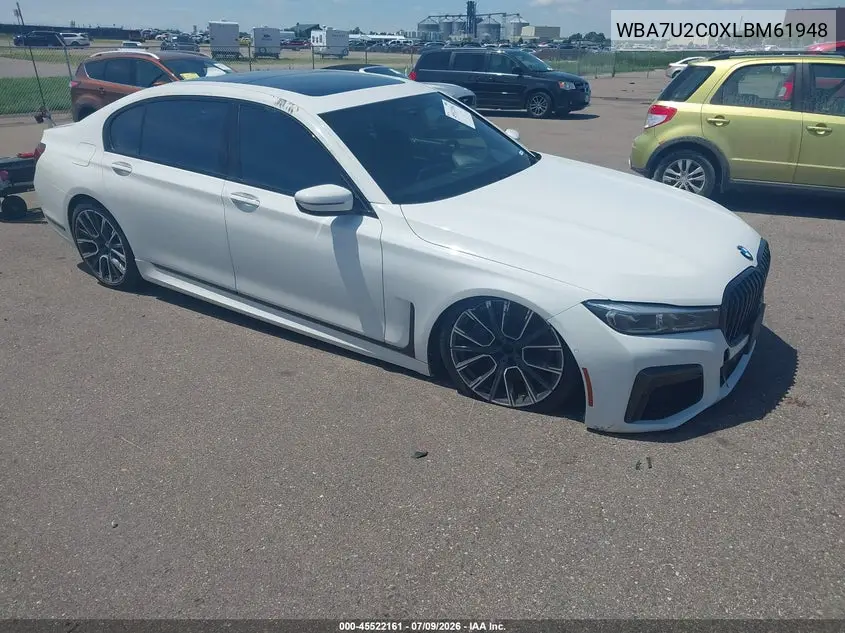 2020 BMW 750I xDrive VIN: WBA7U2C0XLBM61948 Lot: 45522161