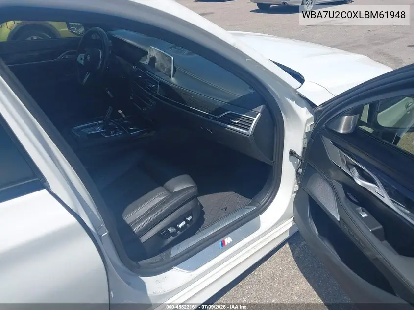 2020 BMW 750I xDrive VIN: WBA7U2C0XLBM61948 Lot: 45522161
