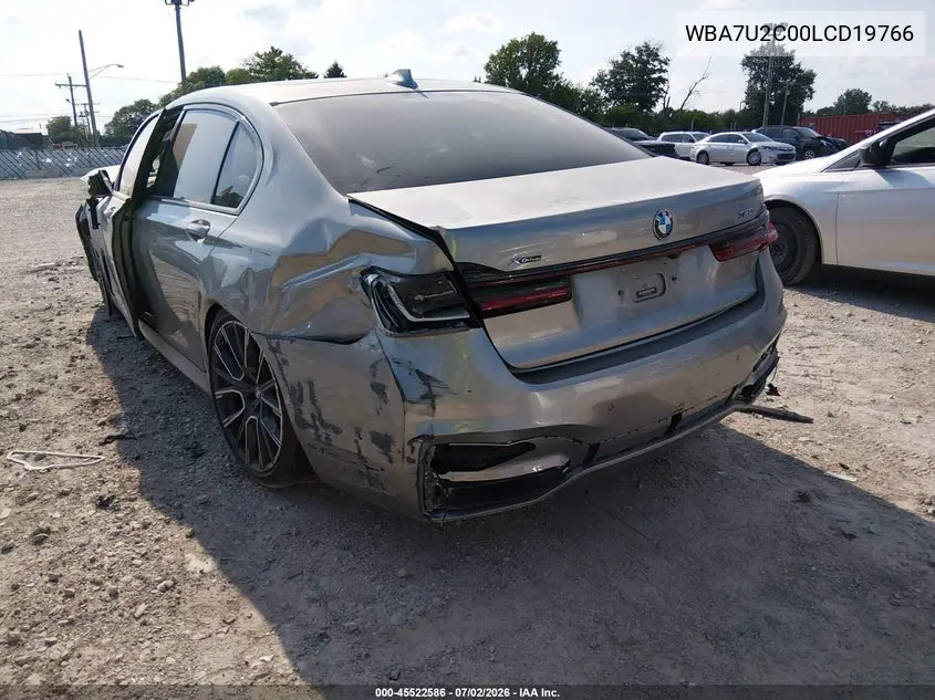 2020 BMW 750I xDrive VIN: WBA7U2C00LCD19766 Lot: 45522586
