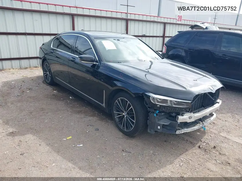2020 BMW 740I VIN: WBA7T2C01LCD75752 Lot: 45584509