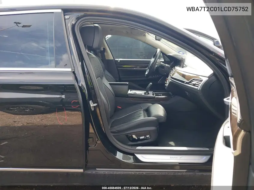 2020 BMW 740I VIN: WBA7T2C01LCD75752 Lot: 45584509