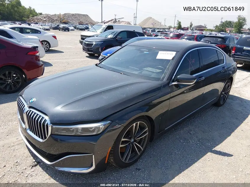 2020 BMW 750I xDrive VIN: WBA7U2C05LCD61849 Lot: 45614141