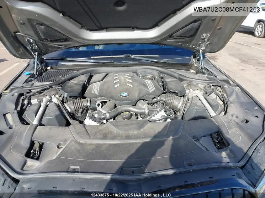 2021 BMW 750Li xDrive VIN: WBA7U2C08MCF41263 Lot: 12433875x