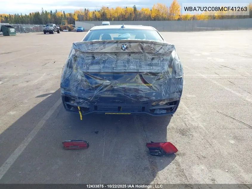 2021 BMW 750Li xDrive VIN: WBA7U2C08MCF41263 Lot: 12433875x