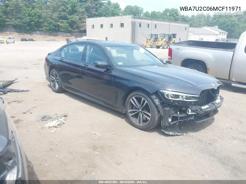 2021 BMW 750I xDrive VIN: WBA7U2C06MCF11971 Lot: 45327263