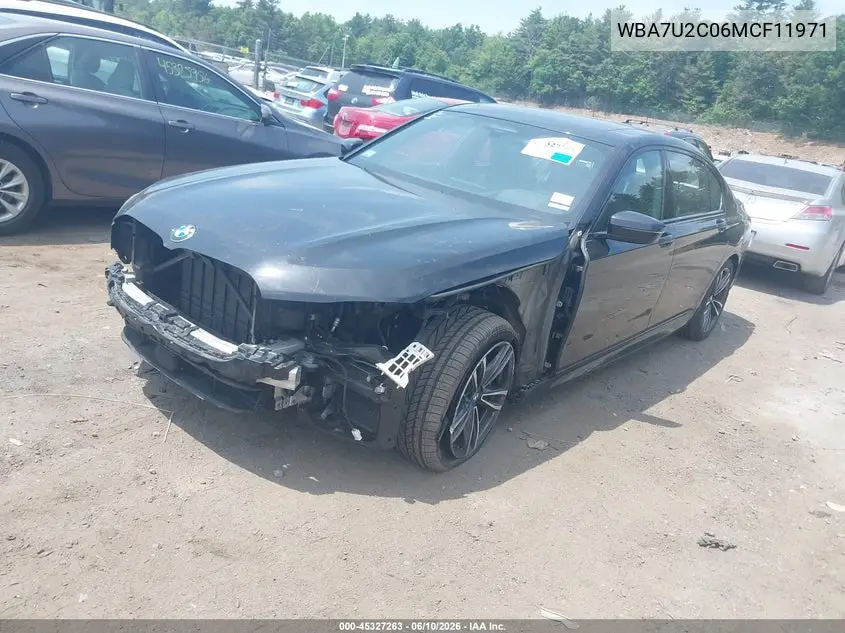 2021 BMW 750I xDrive VIN: WBA7U2C06MCF11971 Lot: 45327263
