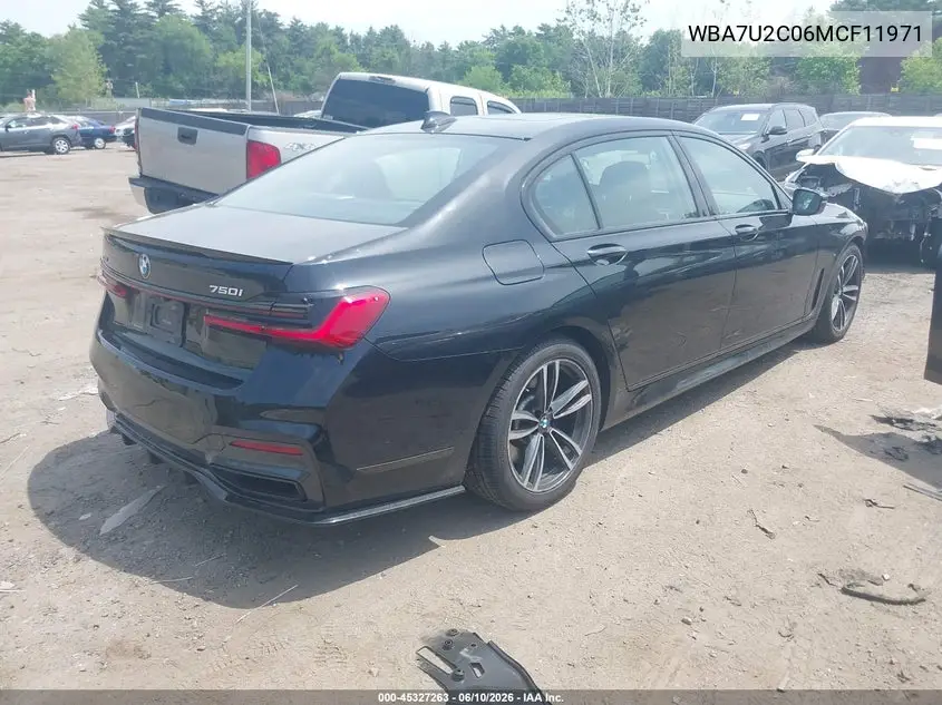 2021 BMW 750I xDrive VIN: WBA7U2C06MCF11971 Lot: 45327263