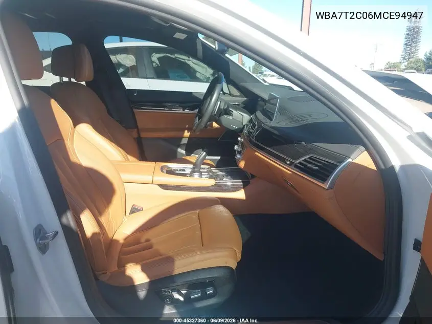 2021 BMW 740I VIN: WBA7T2C06MCE94947 Lot: 45327360