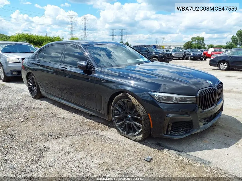2021 BMW 750I xDrive VIN: WBA7U2C08MCE47559 Lot: 45443971