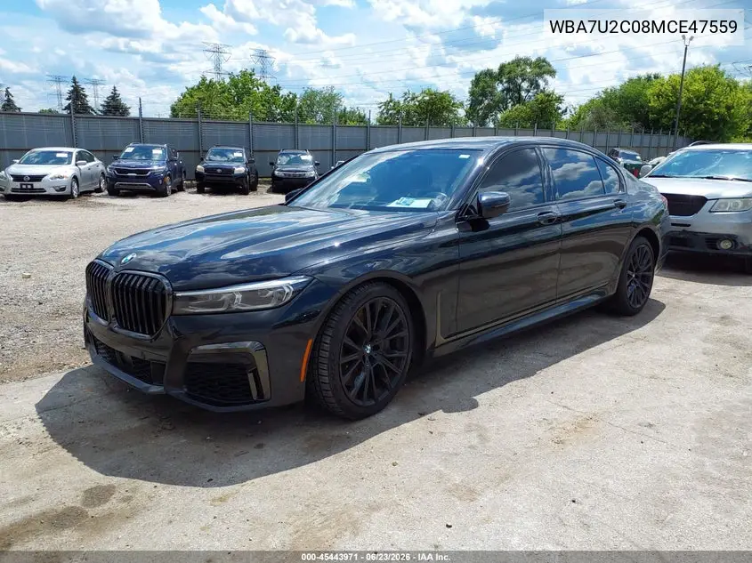2021 BMW 750I xDrive VIN: WBA7U2C08MCE47559 Lot: 45443971