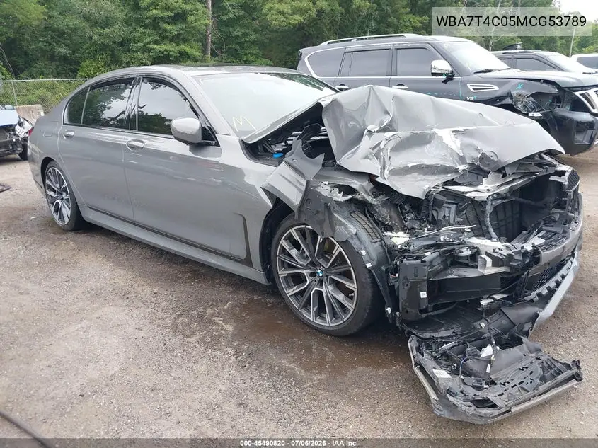 2021 BMW 740I xDrive VIN: WBA7T4C05MCG53789 Lot: 45490820