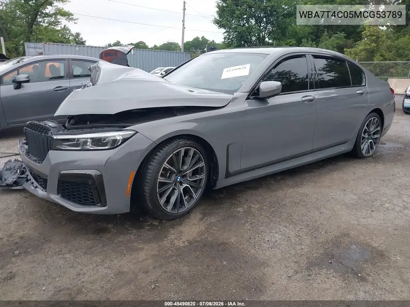 2021 BMW 740I xDrive VIN: WBA7T4C05MCG53789 Lot: 45490820