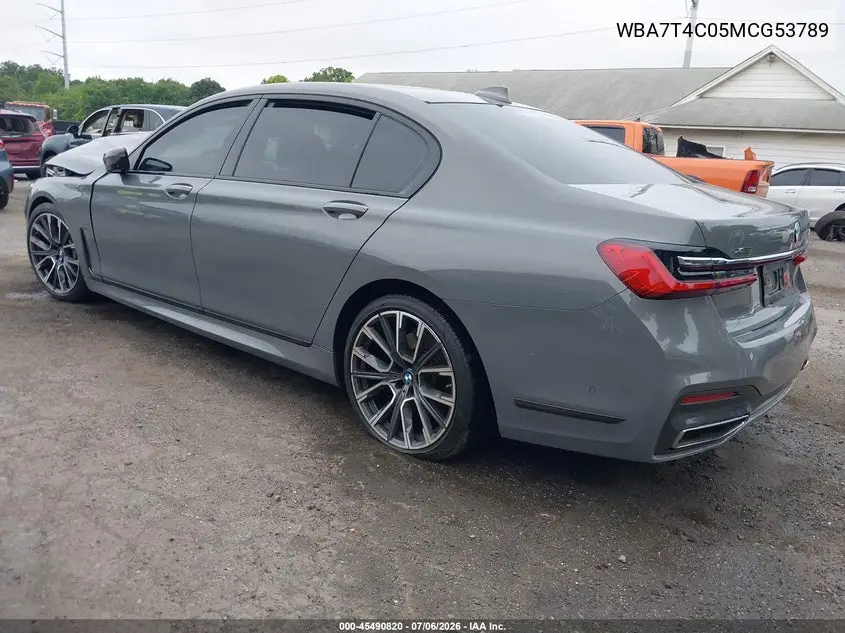 2021 BMW 740I xDrive VIN: WBA7T4C05MCG53789 Lot: 45490820