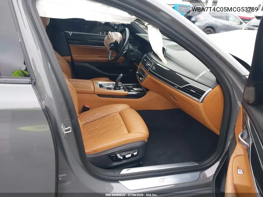 2021 BMW 740I xDrive VIN: WBA7T4C05MCG53789 Lot: 45490820