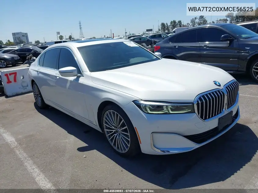 2021 BMW 740I VIN: WBA7T2C0XMCE56525 Lot: 45539893