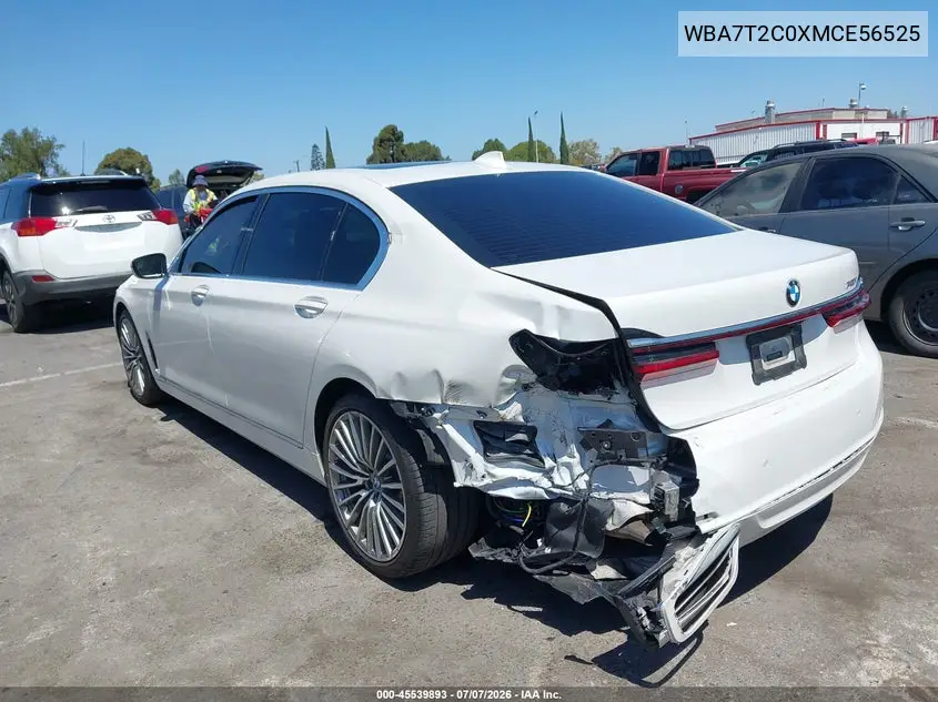 2021 BMW 740I VIN: WBA7T2C0XMCE56525 Lot: 45539893