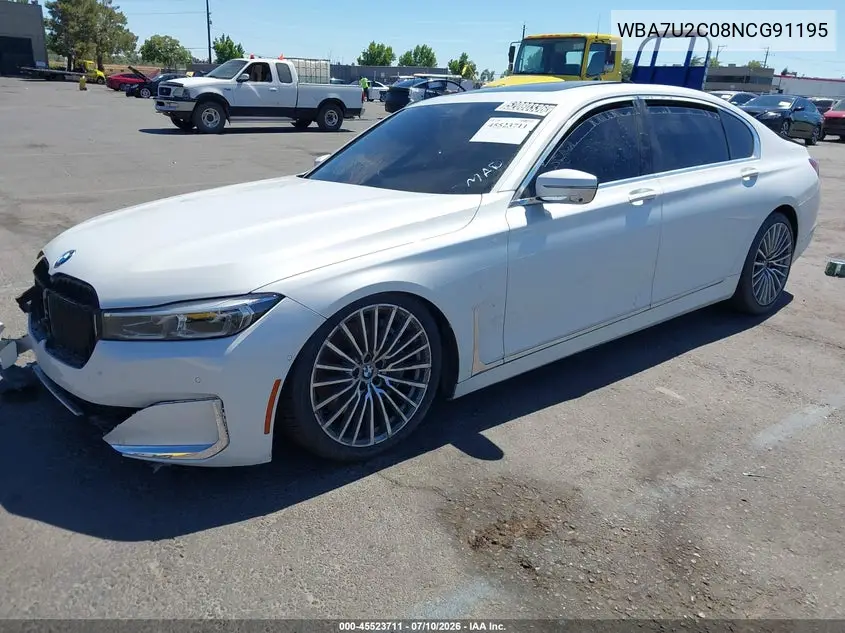 2022 BMW 750 I xDrive VIN: WBA7U2C08NCG91195 Lot: 45523711