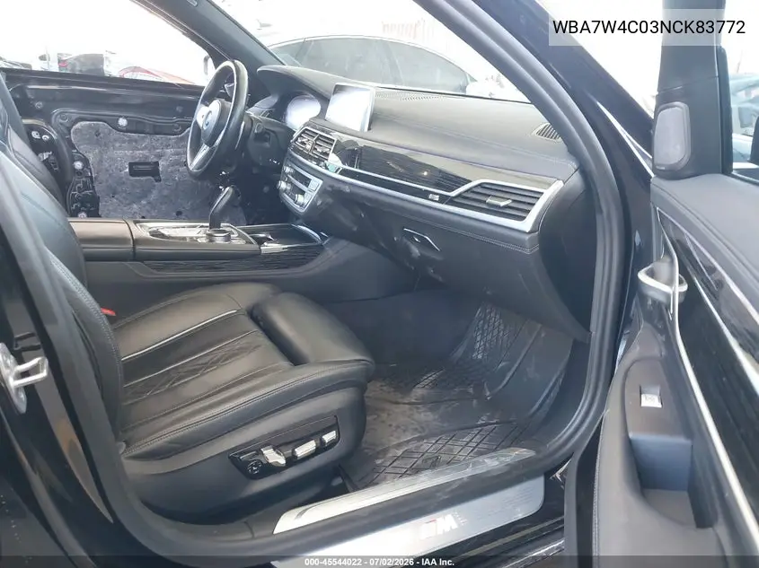 2022 BMW 745E xDrive VIN: WBA7W4C03NCK83772 Lot: 45544022