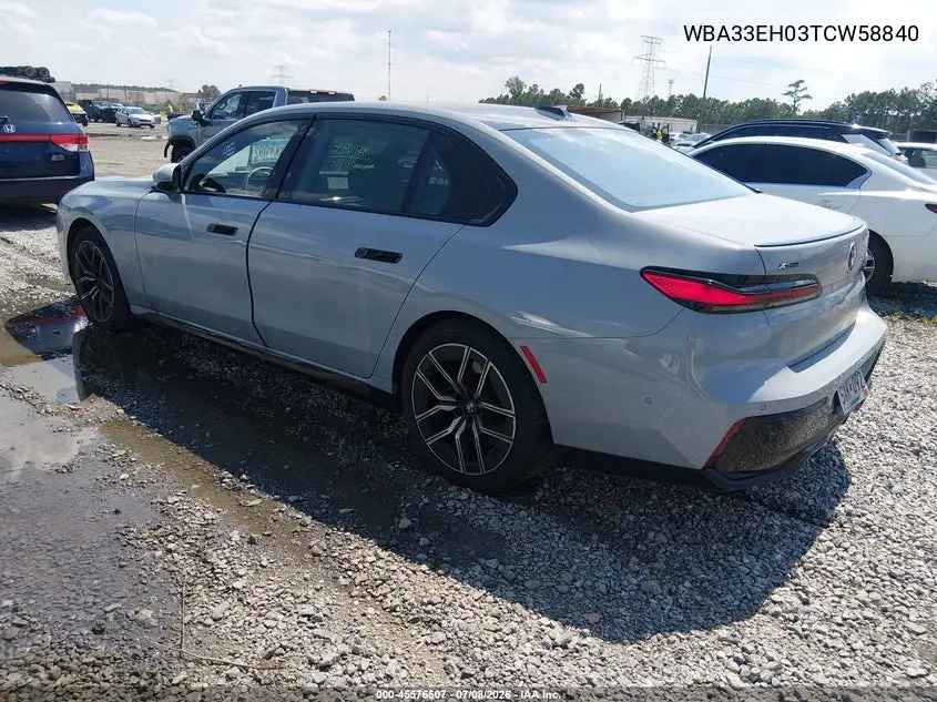 2026 BMW 740I xDrive VIN: WBA33EH03TCW58840 Lot: 45576507