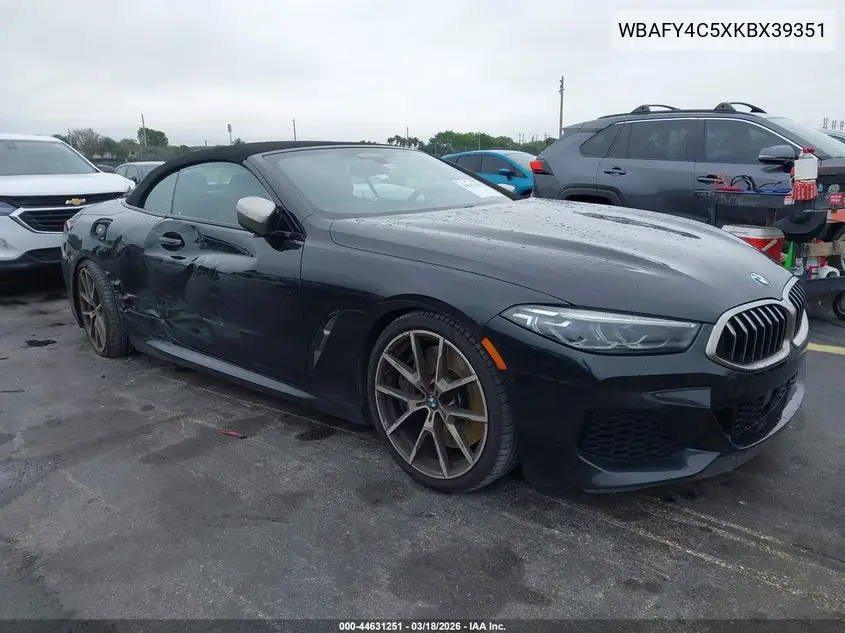 2019 BMW M850I xDrive VIN: WBAFY4C5XKBX39351 Lot: 44631251