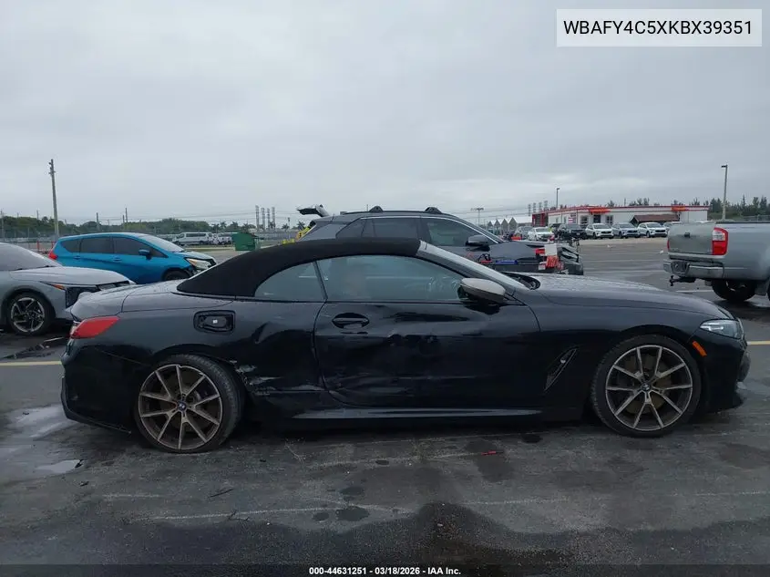 2019 BMW M850I xDrive VIN: WBAFY4C5XKBX39351 Lot: 44631251