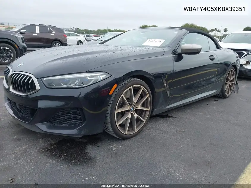 2019 BMW M850I xDrive VIN: WBAFY4C5XKBX39351 Lot: 44631251
