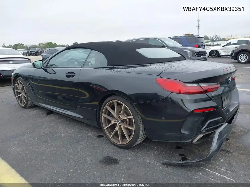 2019 BMW M850I xDrive VIN: WBAFY4C5XKBX39351 Lot: 44631251