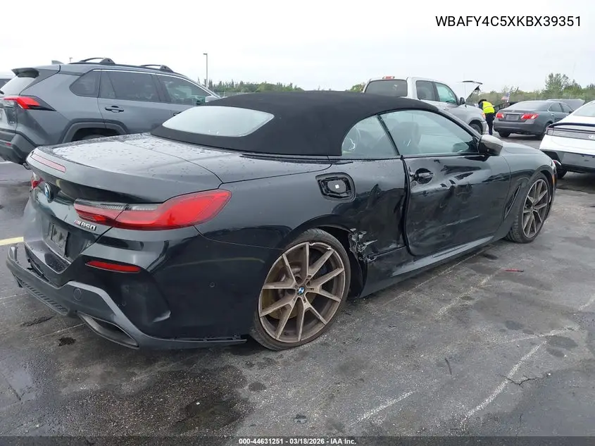 2019 BMW M850I xDrive VIN: WBAFY4C5XKBX39351 Lot: 44631251