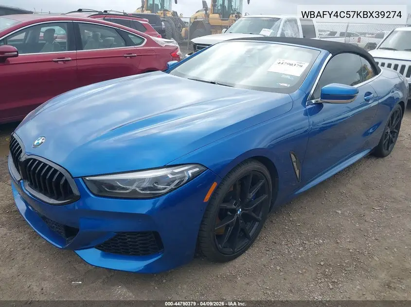 2019 BMW M850I xDrive VIN: WBAFY4C57KBX39274 Lot: 44790379
