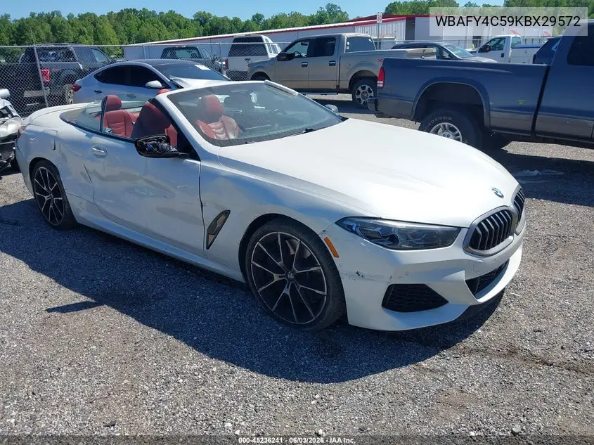 2019 BMW M850I xDrive VIN: WBAFY4C59KBX29572 Lot: 45236241