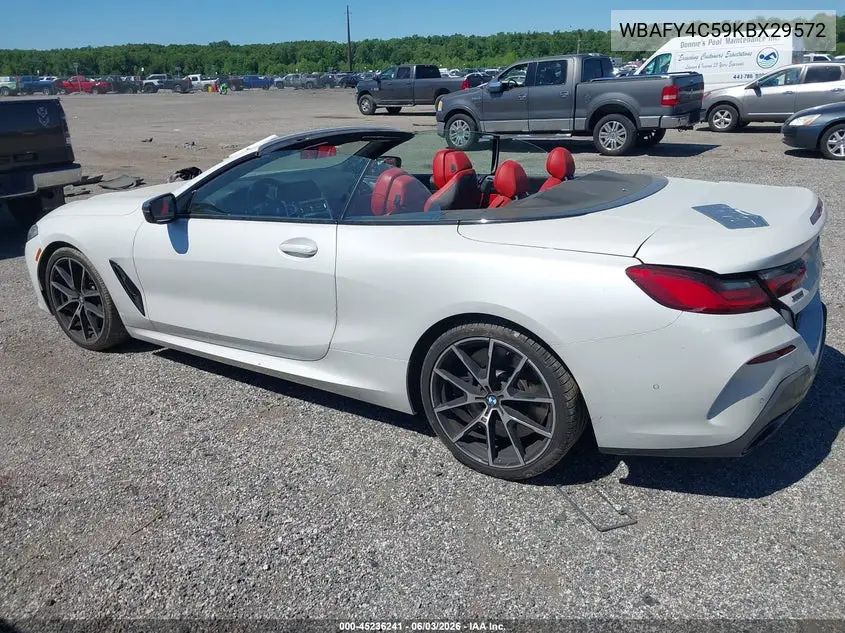 2019 BMW M850I xDrive VIN: WBAFY4C59KBX29572 Lot: 45236241