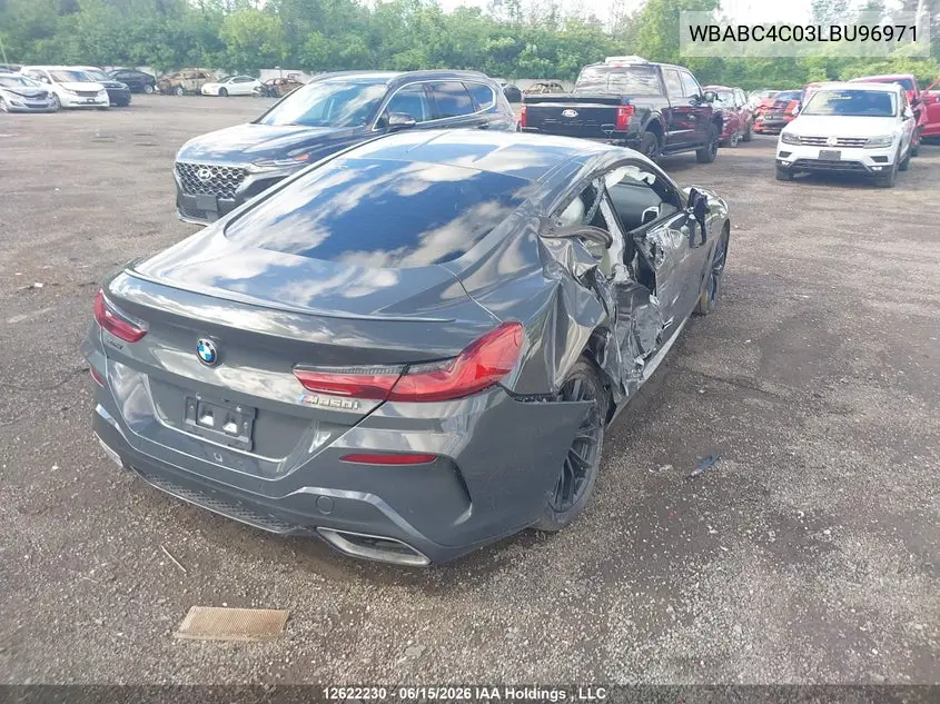 2020 BMW M850I xDrive VIN: WBABC4C03LBU96971 Lot: 12622230