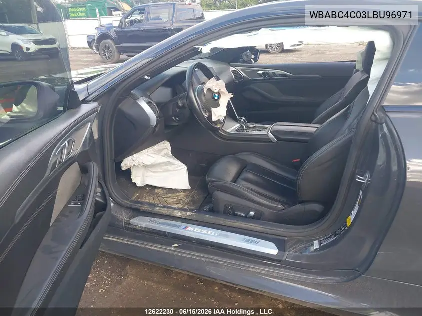 2020 BMW M850I xDrive VIN: WBABC4C03LBU96971 Lot: 12622230