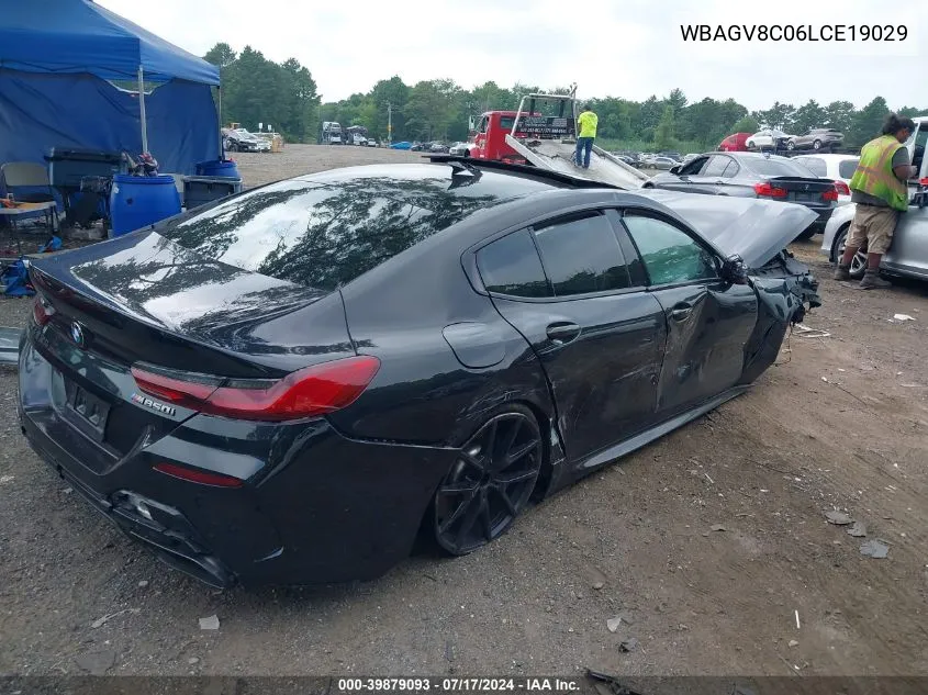 2020 BMW M850I Gtan Coupe xDrive VIN: WBAGV8C06LCE19029 Lot: 39879093