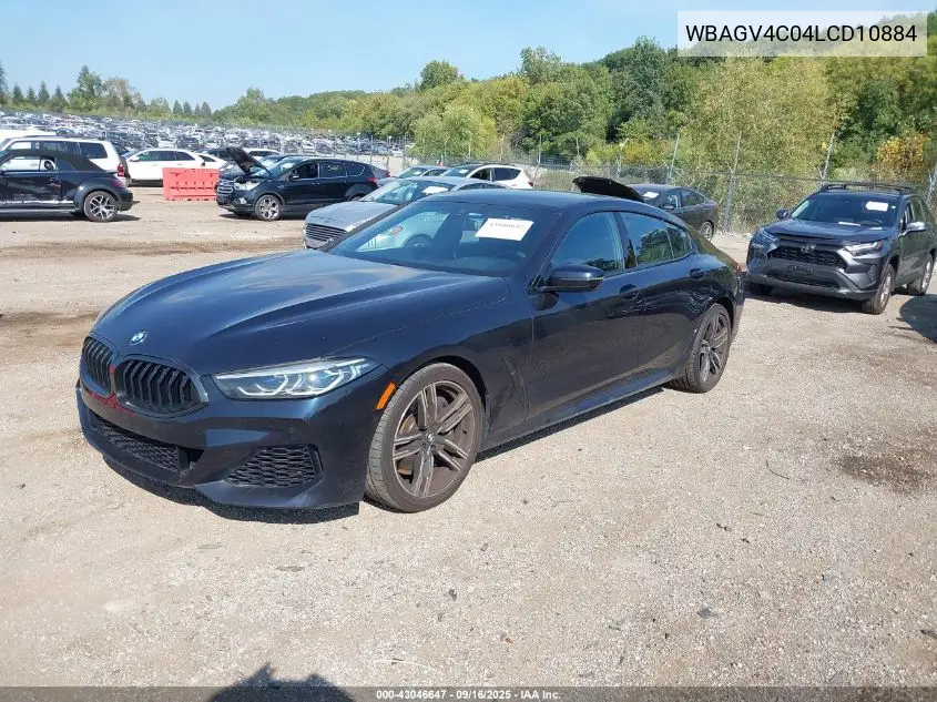 2020 BMW 840I Gran Coupe xDrive VIN: WBAGV4C04LCD10884 Lot: 43046647