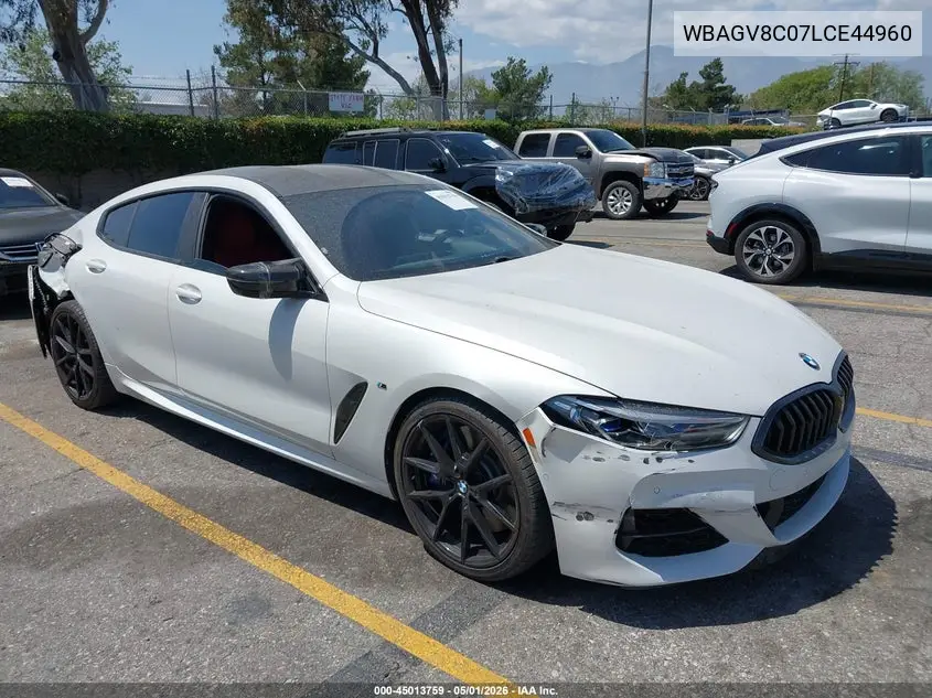 2020 BMW M850I Gtan Coupe xDrive VIN: WBAGV8C07LCE44960 Lot: 45013759
