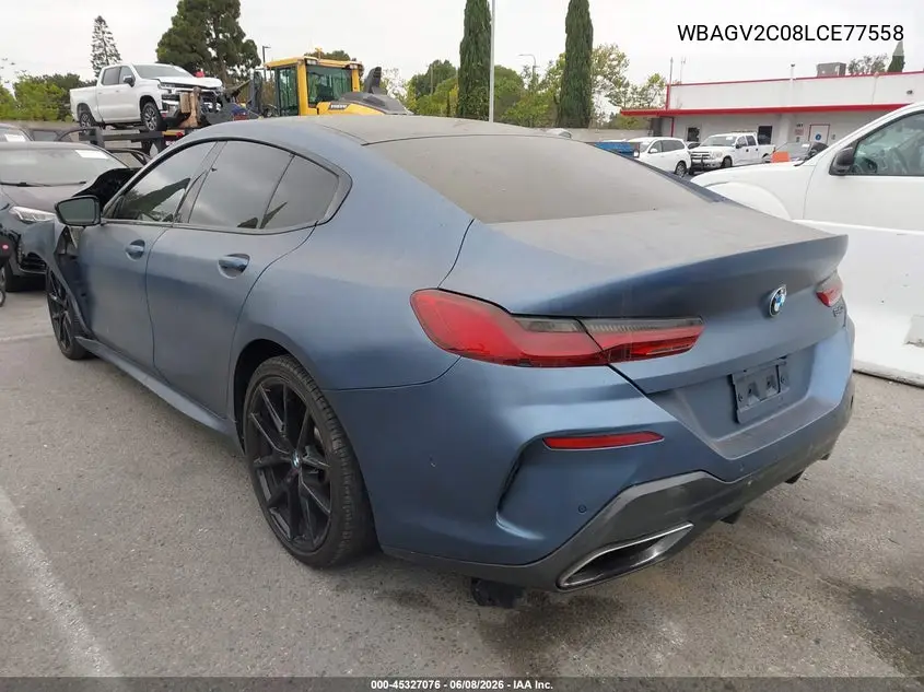 2020 BMW 840I Gran Coupe VIN: WBAGV2C08LCE77558 Lot: 45327076