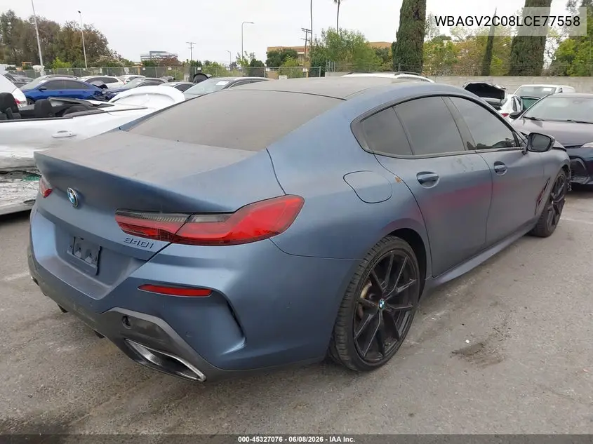 2020 BMW 840I Gran Coupe VIN: WBAGV2C08LCE77558 Lot: 45327076