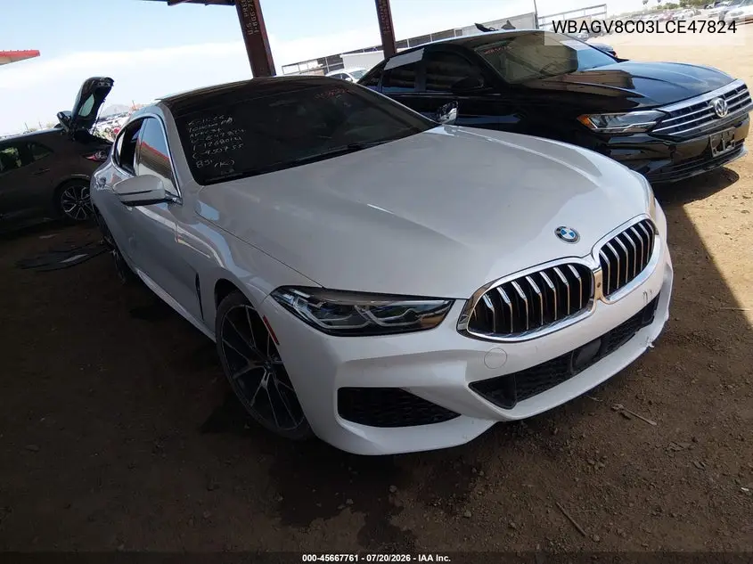2020 BMW M850I Gtan Coupe xDrive VIN: WBAGV8C03LCE47824 Lot: 45667761