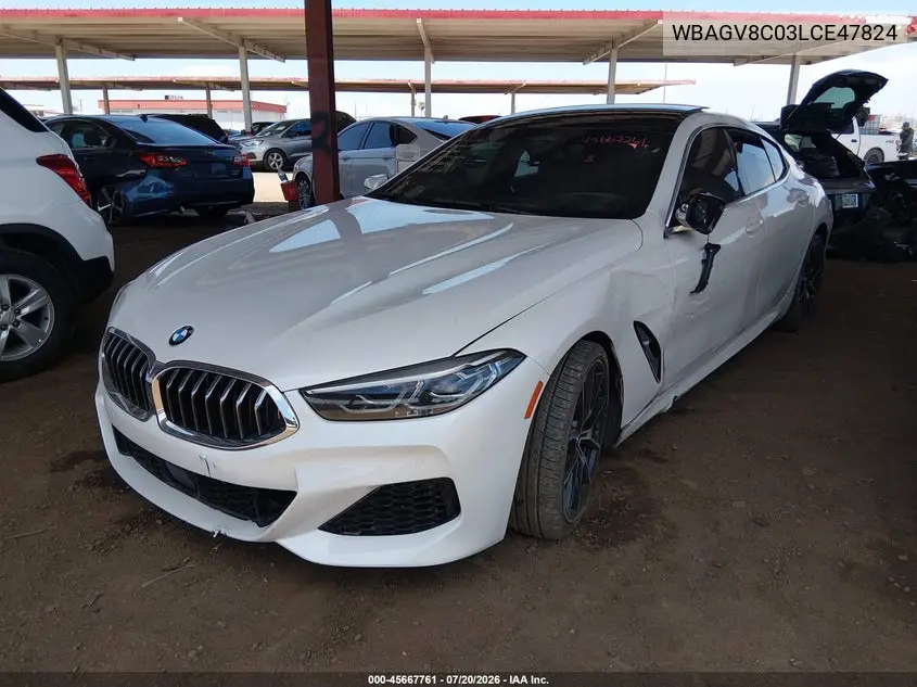 2020 BMW M850I Gtan Coupe xDrive VIN: WBAGV8C03LCE47824 Lot: 45667761