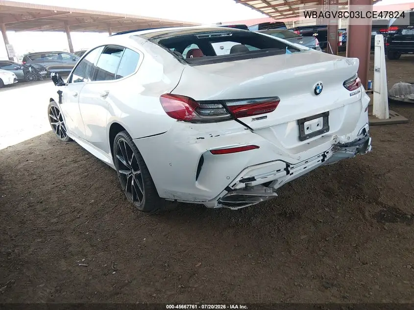 2020 BMW M850I Gtan Coupe xDrive VIN: WBAGV8C03LCE47824 Lot: 45667761